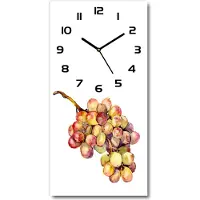 Tulup Wandklok - Druif Moderne Wandklok Glas - 30x60 cm - Groente Wandklok Glas Decoratie - Zwarte handen - Rechthoekige Klok - Glazen Wandklok Design - Klok Glas Met Opdruk
