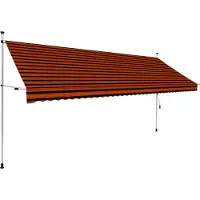 Syfax Luifel handmatig uittrekbaar 400 cm oranje en bruin