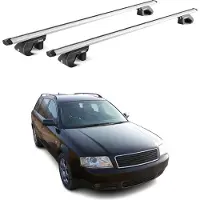 Aurilis Draagster, basissteun voor Audi A6 Allroad Avant, bouwjaar 1994-2005, 90 kg draagvermogen, aluminium, zilverkleurig, met 2x ABE-certificaat