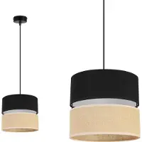 Light11 HOME Hanglamp, plafondlamp, lampenkap 20 cm, zwart