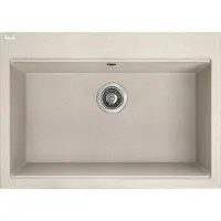 Laveo BADLAND Spoelbak, granietspoelbak, enkele spoelbak, TAU 50x70, beige | Inclusief sifon!