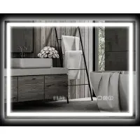 MODFU - Badkamerspiegel - Ledverlichting En Bluetooth - Frameloos - Voor De Badkamer - Glas - Zilver