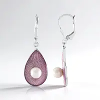 Cavill - Zilveren Oorbellen met 2 Witte Zoetwaterkweekparels 6 mm - 925 Sterling Zilver - Elegante Druppelvorm met Filigraan Blad - Dames Sieraden