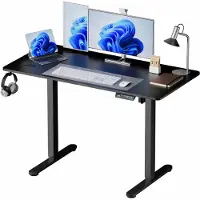 Relaxdays Verstelbaar bureau met display, zwart