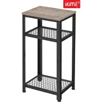 Hoppa! Vintage bijzettafel - Metaal - Greige/Zwart - 40 x 30 x 75 cm (B x D x H)