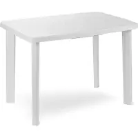 Mojawo Tuintafel, kunststof, wit, 100x70x72 cm