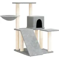 Syfax Kattenmeubel met sisal krabpalen 82 cm lichtgrijs