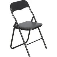 Ebuy24 4 x Mihe klapstoel, met gewatteerde zitting zwart.