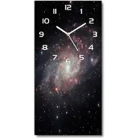 Tulup Wandklok - Mist Wandklok Glas Decoratie - 30x60 cm - Zwart Gekleurde Glazen Klok - Witte handen - Rechthoekige Klok - Klok Glas Met Opdruk - Moderne Wandklok Glas