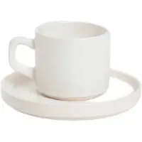 Homla Kopje met schoteltje FAMELIO White, 200 ml