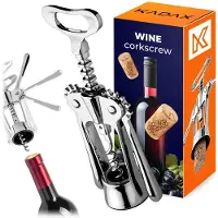 Kadax Multifunctionele kurkentrekker, kleine flesopener voor wijnflessen, met handvat van kunststof, flesopener, speciale spiraal voor minimale inspanning