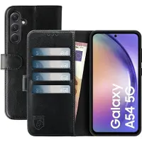 Rosso Element Book Case Wallet Hoesje Geschikt voor Samsung Galaxy A54 | Portemonnee | 3 Pasjes | Magneetsluiting | Stand Functie | Zwart