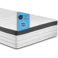 Bodyprotect Elite Line - matras 100x200 cm pocketvering 1000 - hoogte 25 cm - hardheid H2 - ergonomische pocketveringmatras, 7-zones matras en veringmatras - Made in EU - 100 x 200 x 25 cm - wit