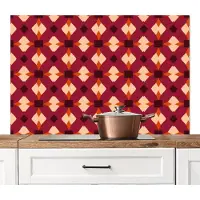 KitchenYeah Spatscherm keuken 120x80 cm - Kookplaat achterwand Retro - Patroon - Kleurrijk - Muurbeschermer - Spatwand fornuis - Hoogwaardig aluminium