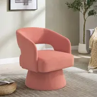 STILVORA Draaifauteuil - 360 Graden Draaibaar - Comfortabele Kuipstoel Voor Woonkamer En Slaapkamer - Chenille Roze