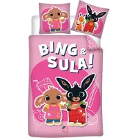 Javoli Bing en Sula peuterdekbedovertrek - 100 x 135 cm - Katoen - Roze
