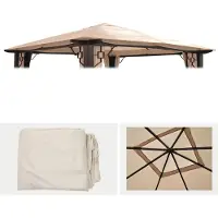 Mendler Vervangdak voor terrasoverkapping, pergola of paviljoen Mira, afmetingen 3,5x3,5 meter, kleur crème