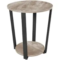 Hoppa! - Bijzettafel - Greige/Zwart - Metaal - 50 x 50 x 57 cm (L x D x H)