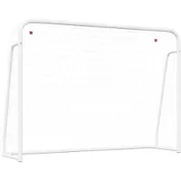 Syfax Voetbaldoel met net 214x75x152 cm staal en polyester wit