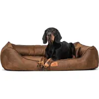 Tierlando Orthopedisch hondenbed ALBERTO ORTHO, velours, vintage stijl - Afmetingen: 150x100 cm | Kleur: 28 Lichtbruin