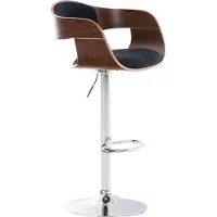 CLP Barkruk King - bekleding: stof, frame: notenhout - Zwart
