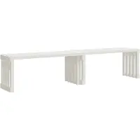 vidaXL Tuinbankje verlengbaar 212,5x40,5x45 cm massief grenenhout wit