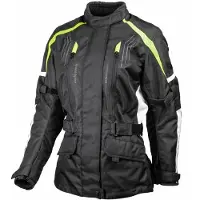 GMS Dayton damesmotorfiets textiljas, zwart/geel, maat XS