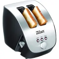 Zilan - Broodrooster XL - RVS - Zilver - Zwart - brede sleuven - 1000 Watt