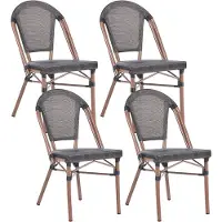 Beliani RIFREDDO - Tuinstoel set van 4 - Grijs - PE rotan
