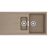 Franke Maris Centro Inbouwspoel, Fragranit spoelbak CNG 651-100, kleur: Cashmere, met draaiknop, roestvrij staal, vanaf 60 cm. Artikelnummer: 114.0708.