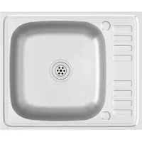 Syfax Gootsteen met afvoerset 600x500x155 mm roestvrij staal zilver