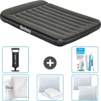 Bestway opblaasbare luchtbed - Frans bed - 137 x 191 x 30 cm - Groen - Inclusief bijbehorend accessoires