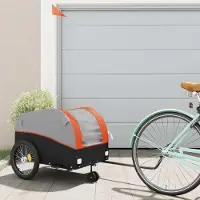 Prolenta Maison Exclusive - Fietsaanhanger, zwart en oranje, 45 kg, staal