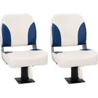 Syfax Bootstoel 2 set inklapbaar 41x36x48 cm blauw en wit