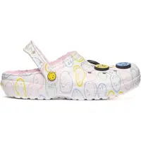 Crocs Klompen Smiley Classic Lined Clog dames - Wit - 41 / 42