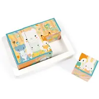 Janod Bouwstenen set - Houten dieren speelgoed - Pure collectie