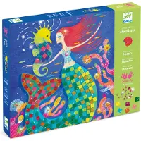 Djeco Mermaid's Song Mosaic Arts & Crafts Kit - Create Your Own Glittery Underwater Scene for School - Fun & Creative for Family & Friends Boys & Gir