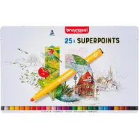 Bruynzeel Expression viltstiften in metalen doos met wis-stift (25 stuks)