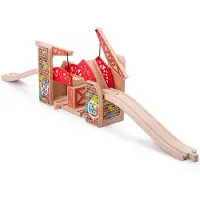 Bigjigs Dubbele Spoorbrug Graffiti - Houten Trein Accessoire