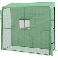 Outsunny - Folienkas - Ritsdeuren - 200L x 80B x 200/180H cm - Groen
