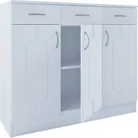VCM Houten ladekast dressoir dressoirkast Balia 3 lade draaideuren