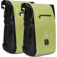 Brisby 40-52 Liter 3 in 1 Waterdichte Rolltop Fietstassen SET van 2 - Rugtas - Schoudertas - Groen