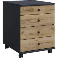 Ebuy24 LonaMini ladecassette 4 laden antraciet, eik decor.