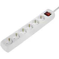 Hama Stekkerdoos met schakelaar - 6-voudig - 1,4m kabel - Wit