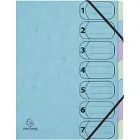 Exacompta Aquarel Sorteermap Harmonika 56560E A4 Gewafeld karton Kleurenassortiment 24 (B) x 0,4 (D) x 32 (H) cm Pak van 8