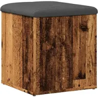 vidaXL Opbergbank 42x42x45 cm bewerkt hout oud houtkleurig