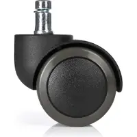 Hjh OFFICE 5x ROLO FREE 10mm/50mm Harde bodem - Bureaustoelwielen Zwart