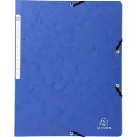 Exacompta 50x Elastomap zonder klep in glanskarton 355 g/m2 - A4 - Blauw - 55412E