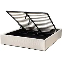 CALICOSY - Opbergbed 160x200 cm bekleed met beige fluweel - ROMY