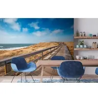 A.S. Création Fotobehang duinen en strand in beige blauw